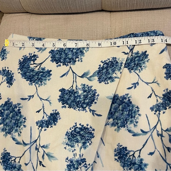 Abercrombie & Fitch Skort Small Scarlett Linen-Blend Wrap Blue floral print NWT - Picture 8 of 10